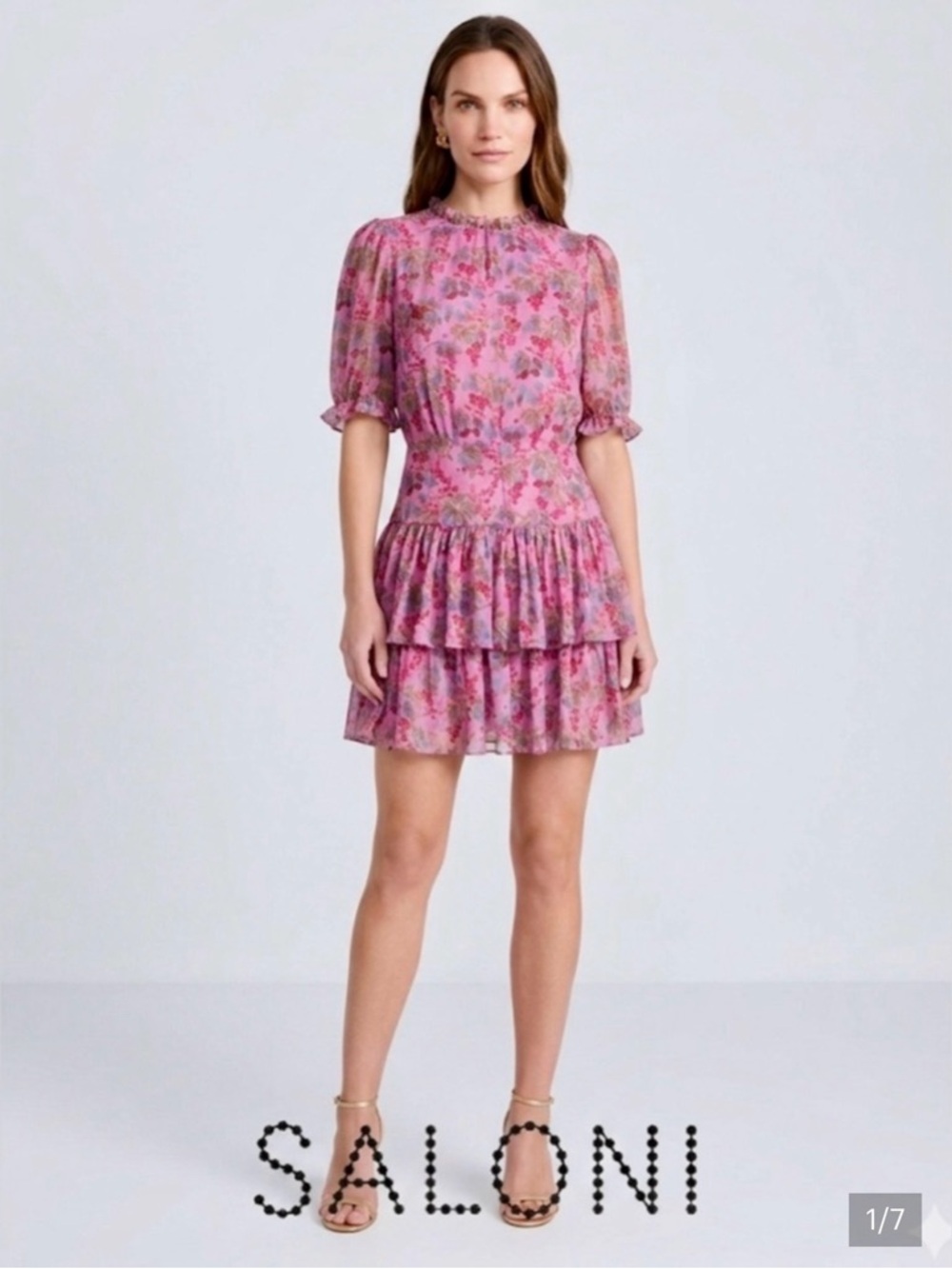 SALONI Pink Floral Mini Dress